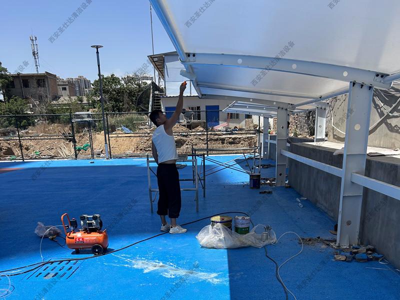 渭南蒲城某小区膜结构棚安装 (3).jpg