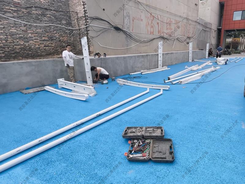 渭南蒲城某小区膜结构棚安装 (6).jpg